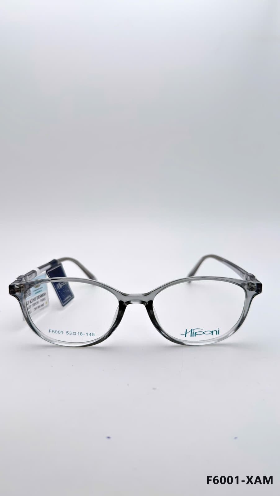 Gọng Oval Kim loại phối nhựa Xám (F6001-XAM)