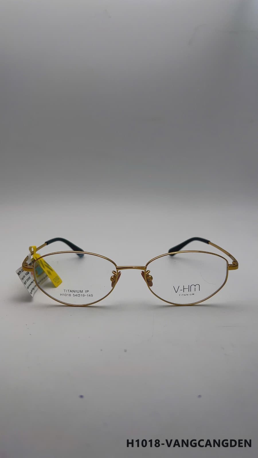 Gọng Oval Kim loại Vàng càng đen (H1018-VANGCANGDEN)