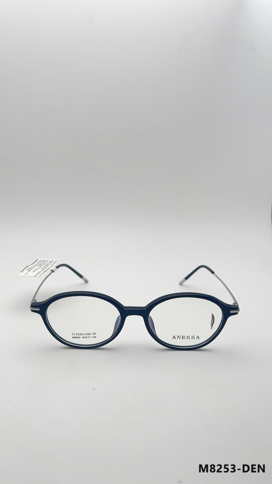 Gọng Oval Kim loại phối nhựa Đen (M8253-DEN)