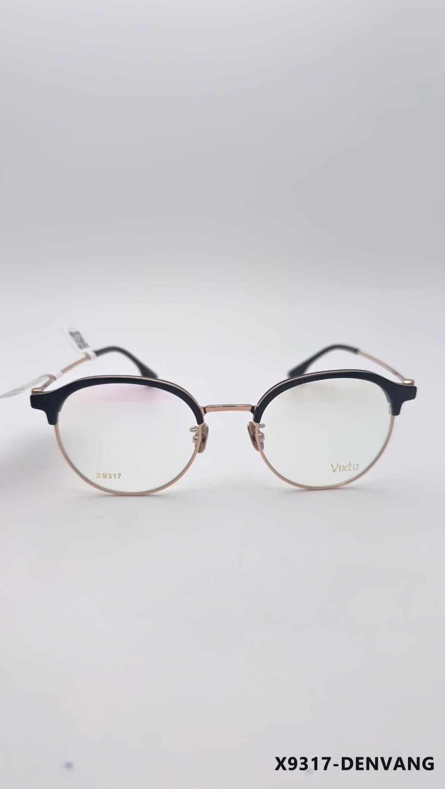 Gọng Oval Kim loại phối nhựa đen vàng (X9317-DENVANG)