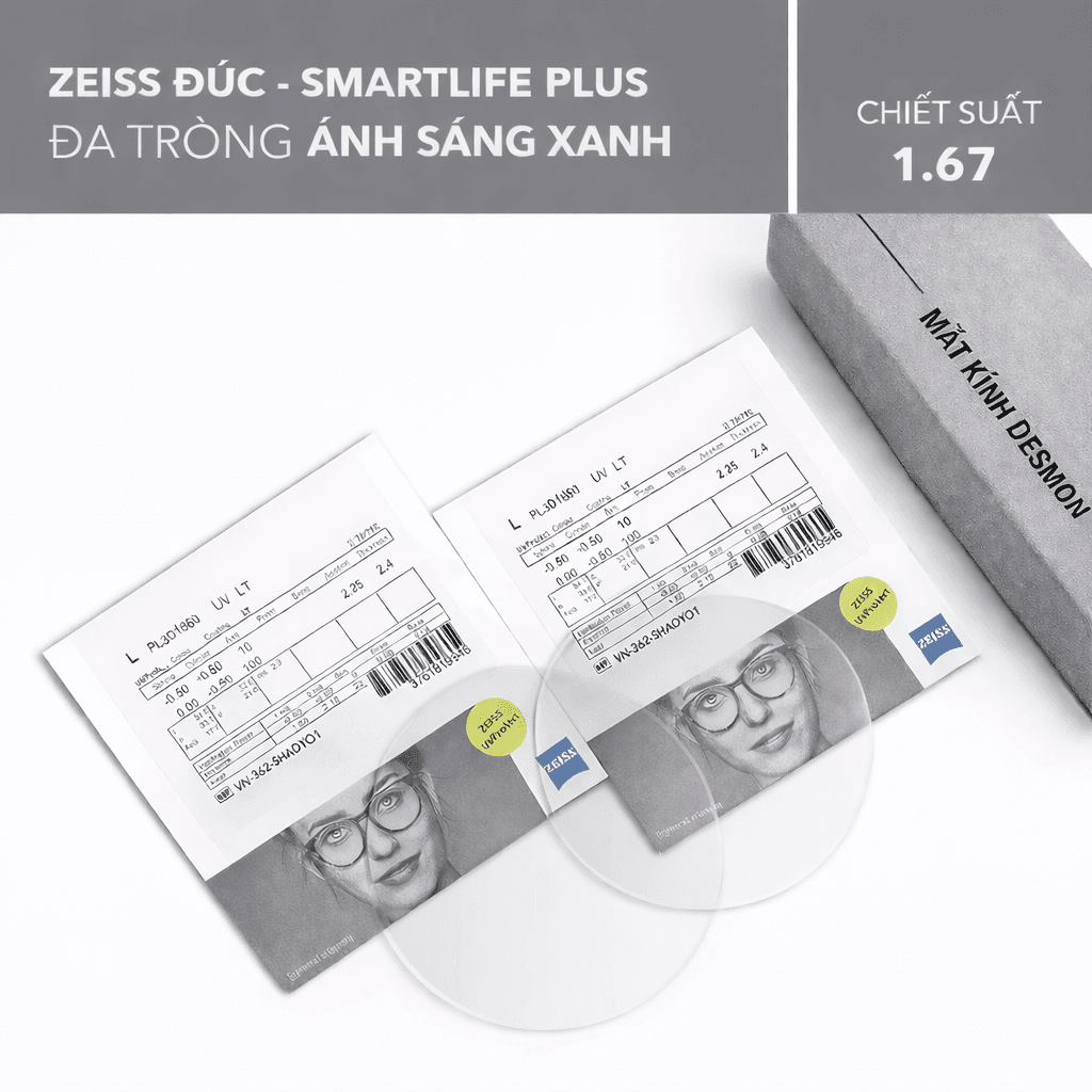 ĐA TRÒNG CHỐNG ÁNH SÁNG XANH ZEISS SMARTLIFE PLUS BLUEGUARD 1.67