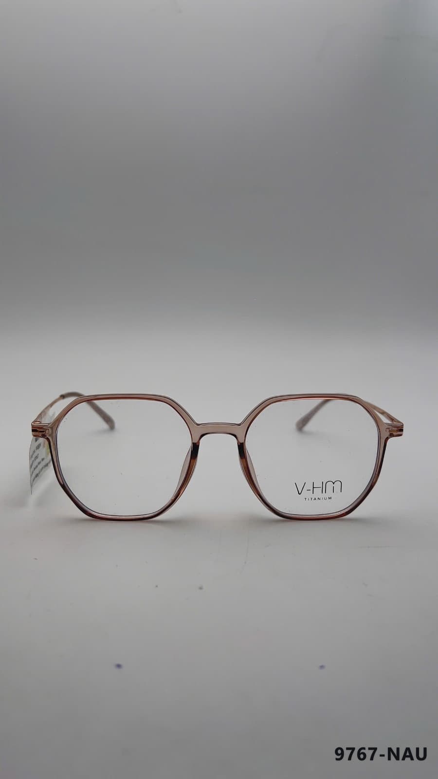 Gọng Đa giác Kim loại phối nhựa Nâu (9767-NAU)