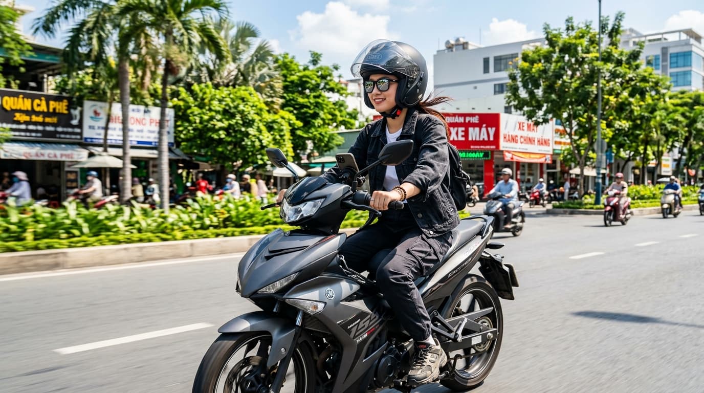 Chạy xe máy đường dài: Tại sao tròng kính đổi màu và phân cực (Polarized) là 'vật bất ly thân'?