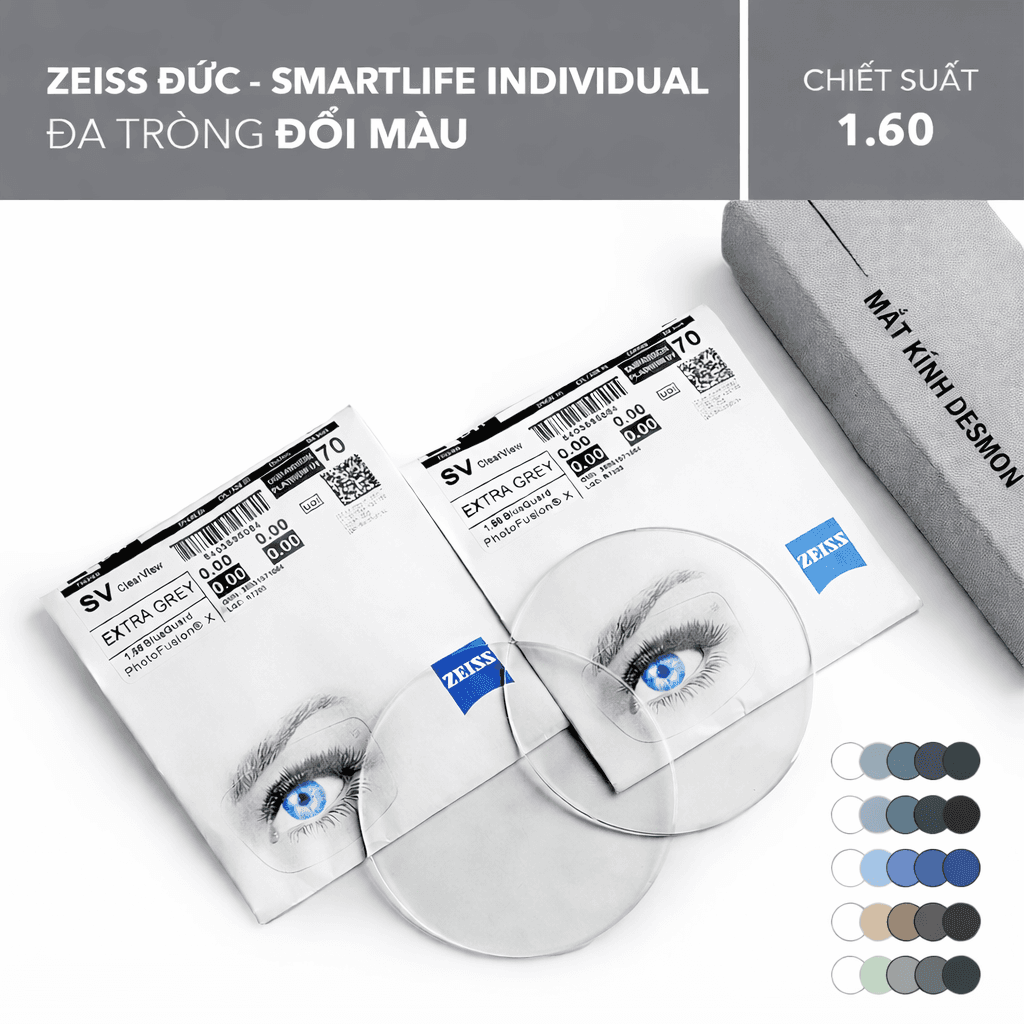 ĐA TRÒNG ĐỔI MÀU ZEISS SMARTLIFE INDIVIDUAL PHOTOFUSION X 1.60