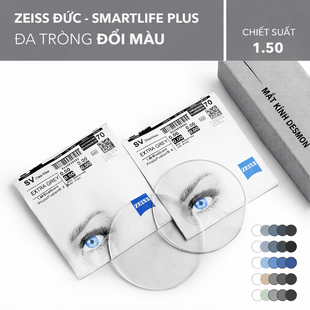 ĐA TRÒNG ĐỔI MÀU ZEISS SMARTLIFE PLUS PHOTOFUSION X 1.50