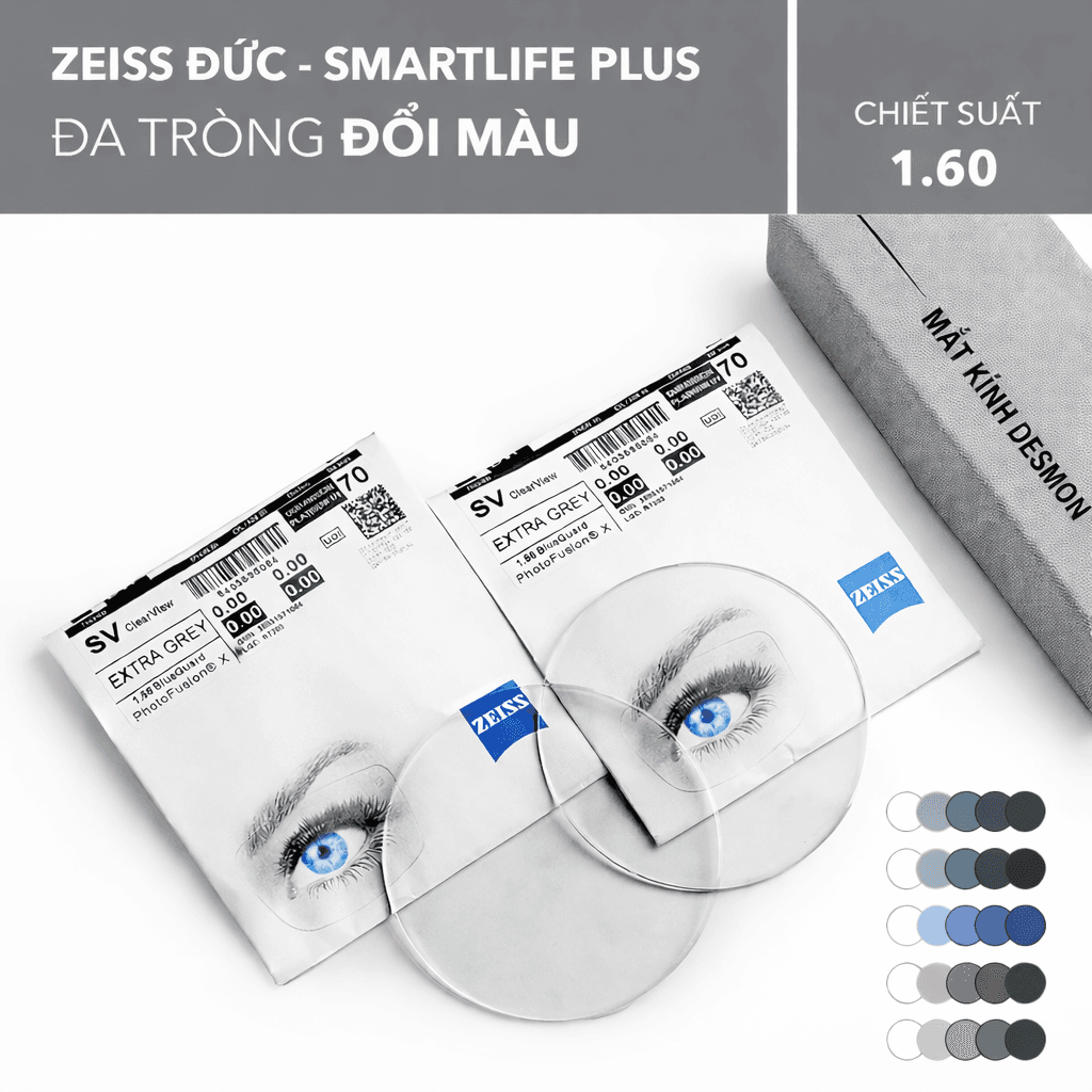 ĐA TRÒNG ĐỔI MÀU ZEISS SMARTLIFE PLUS PHOTOFUSION X 1.60