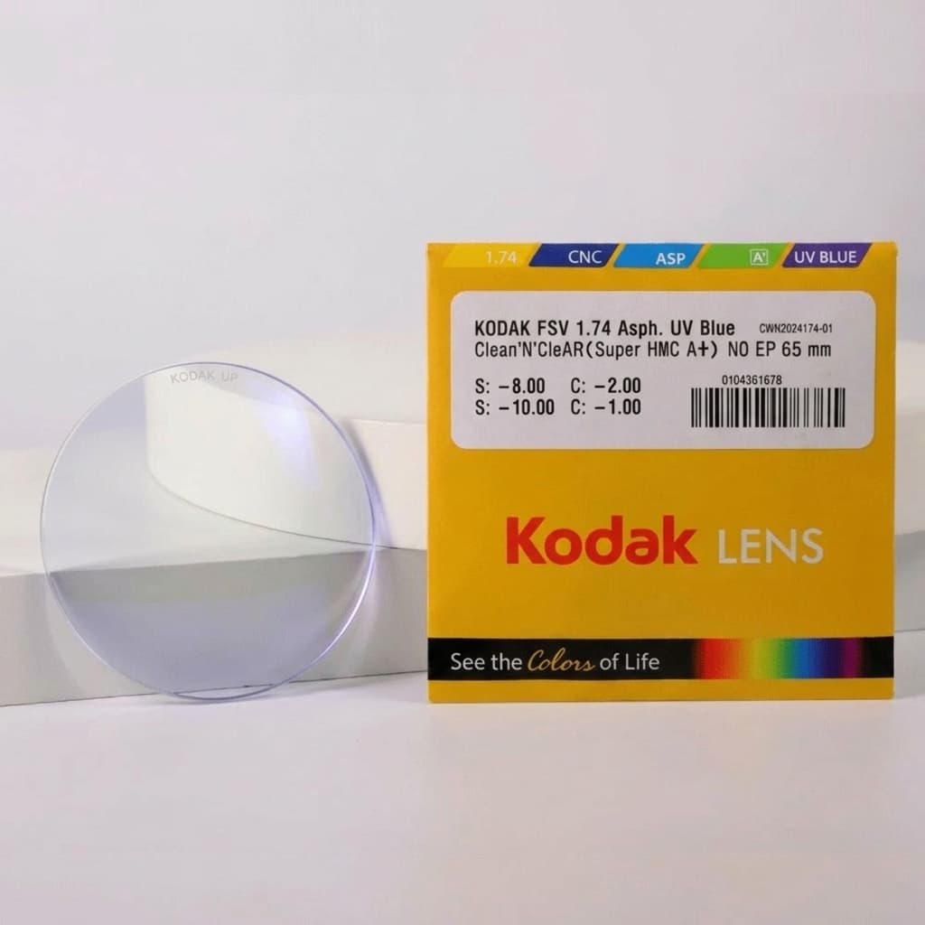 Tròng Kính Siêu Ultra Mỏng Chống Ánh Sáng Xanh Kodak FSV 1.74 Asph UV Blue Lens