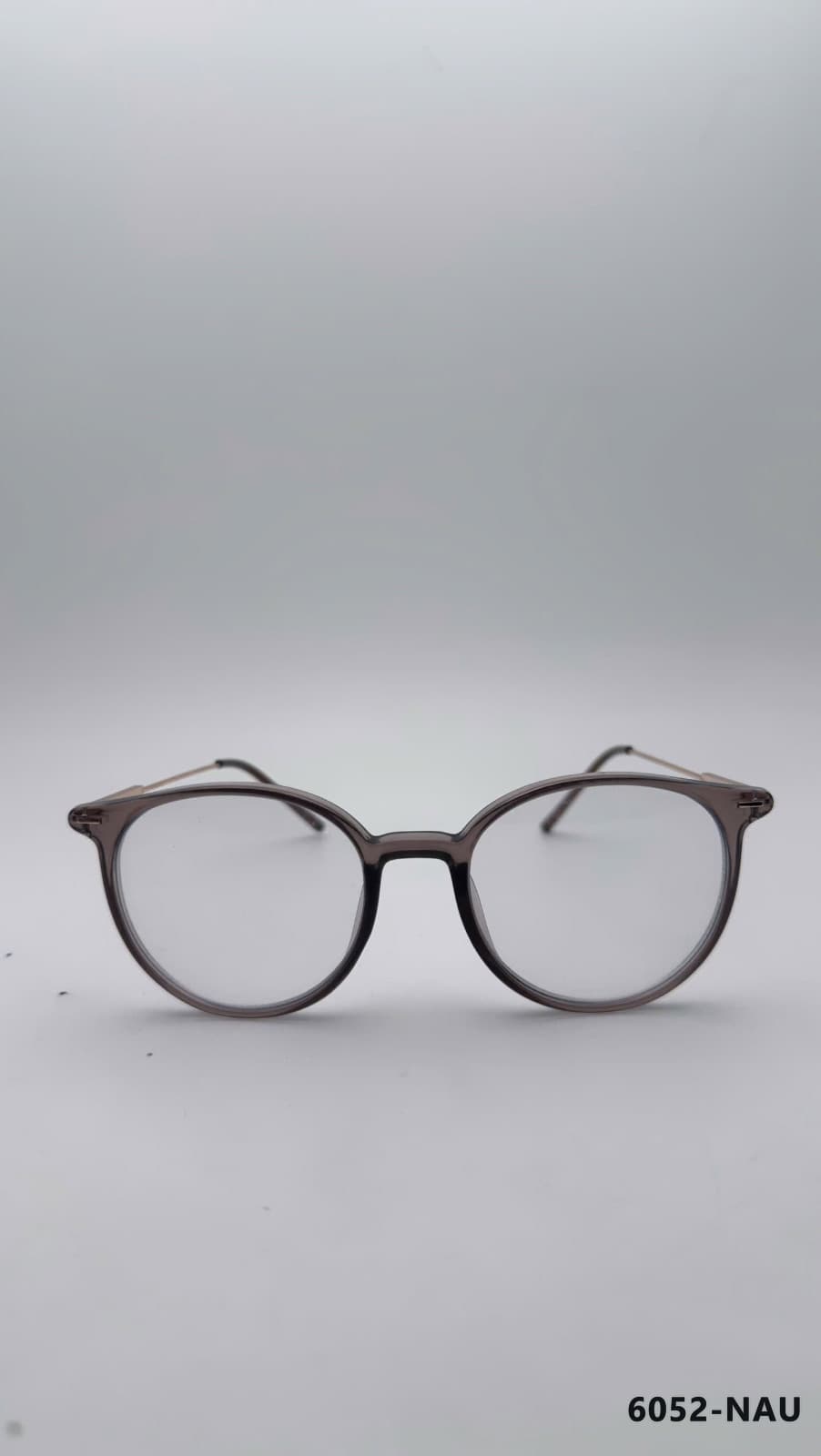 Gọng Tròn Kim loại phối nhựa Nâu (6052-NAU)