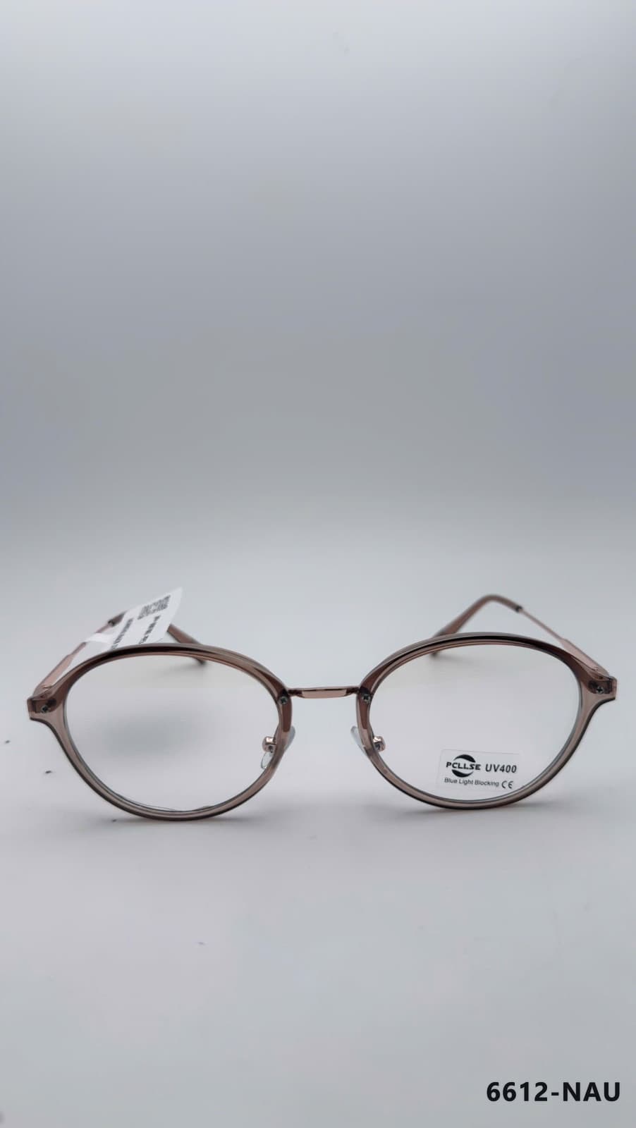Gọng Oval Kim loại phối nhựa Nâu (6612-NAU)