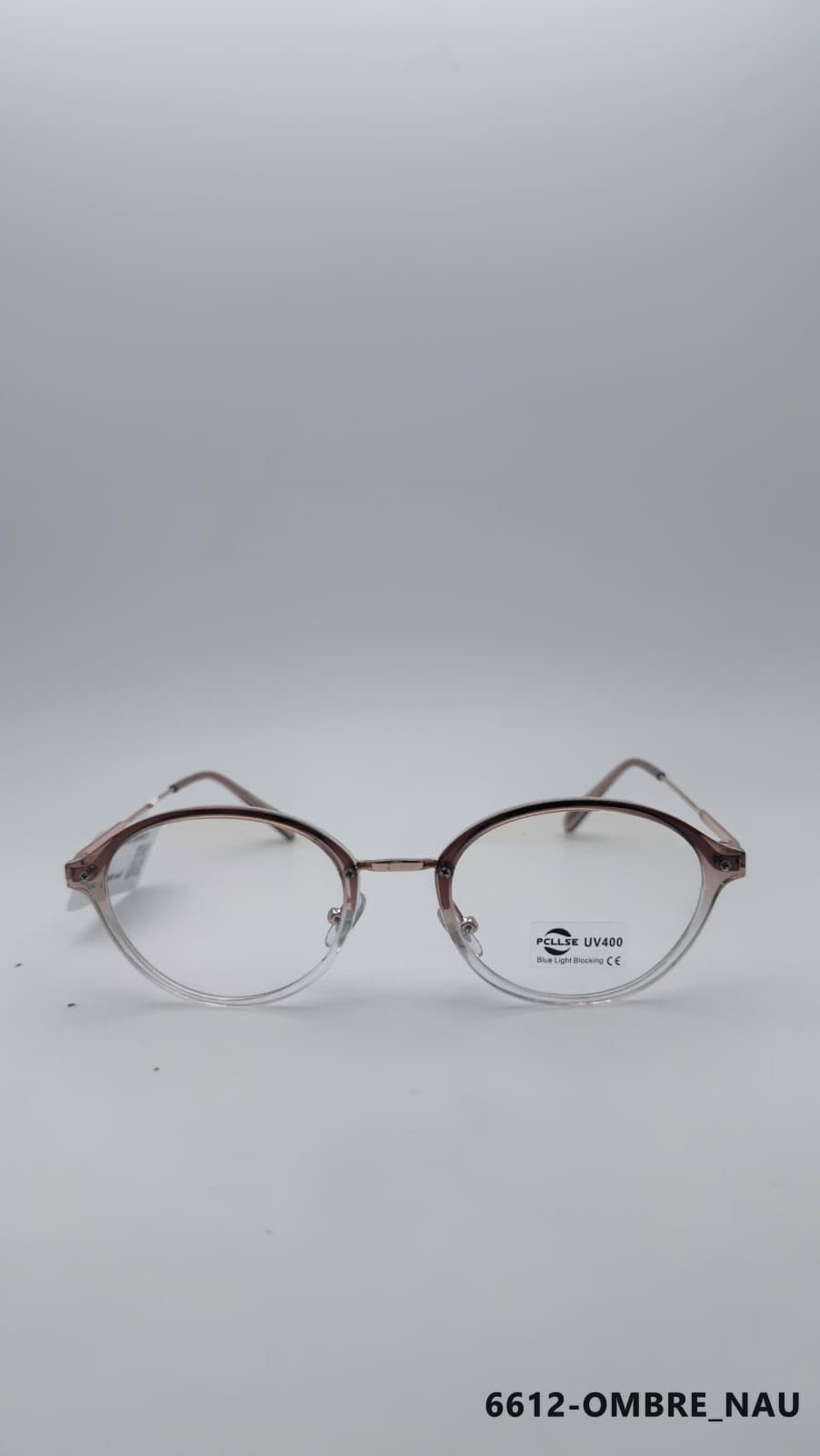 Gọng Oval Kim loại phối nhựa Nâu (6612-OMBNAU)