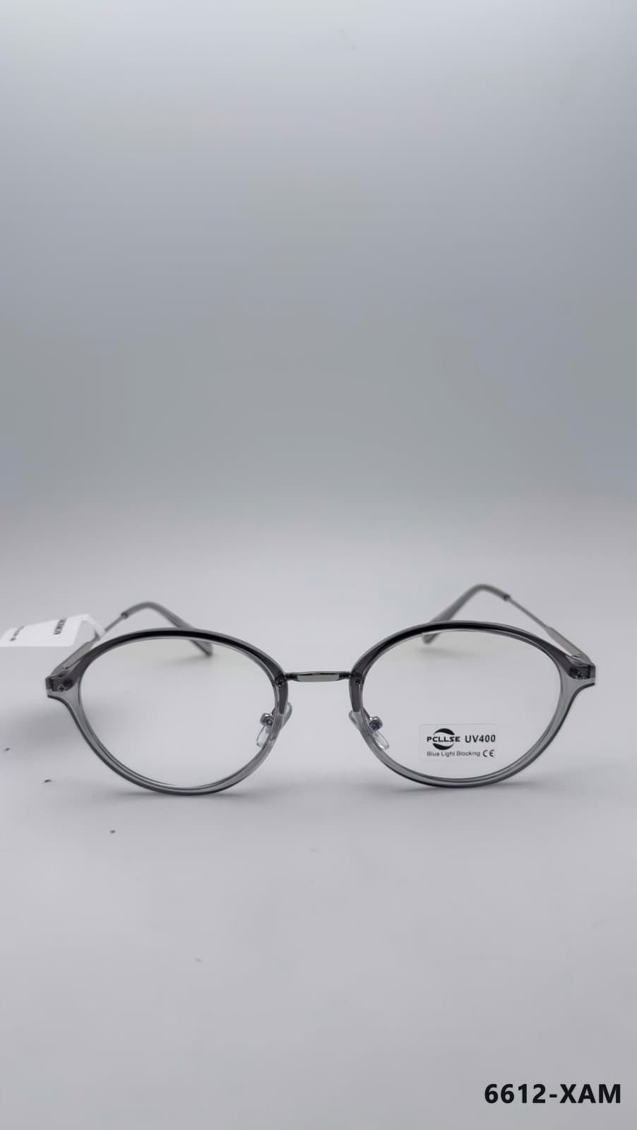 Gọng Oval Kim loại phối nhựa Xám (6612-XAM)