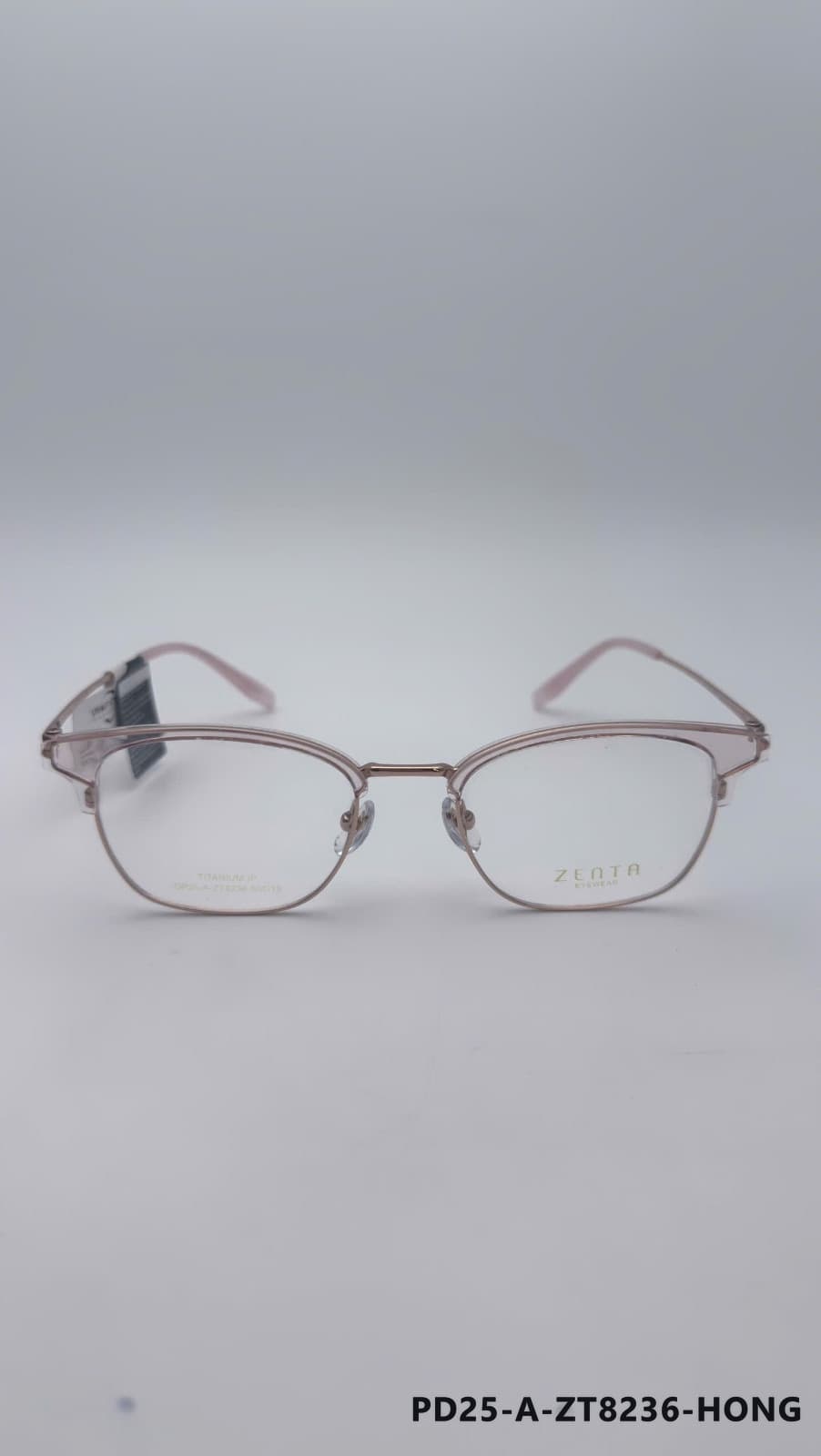 Gọng Chữ nhật Kim loại phối nhựa Hồng (PD25-A-ZT8236-HONG)