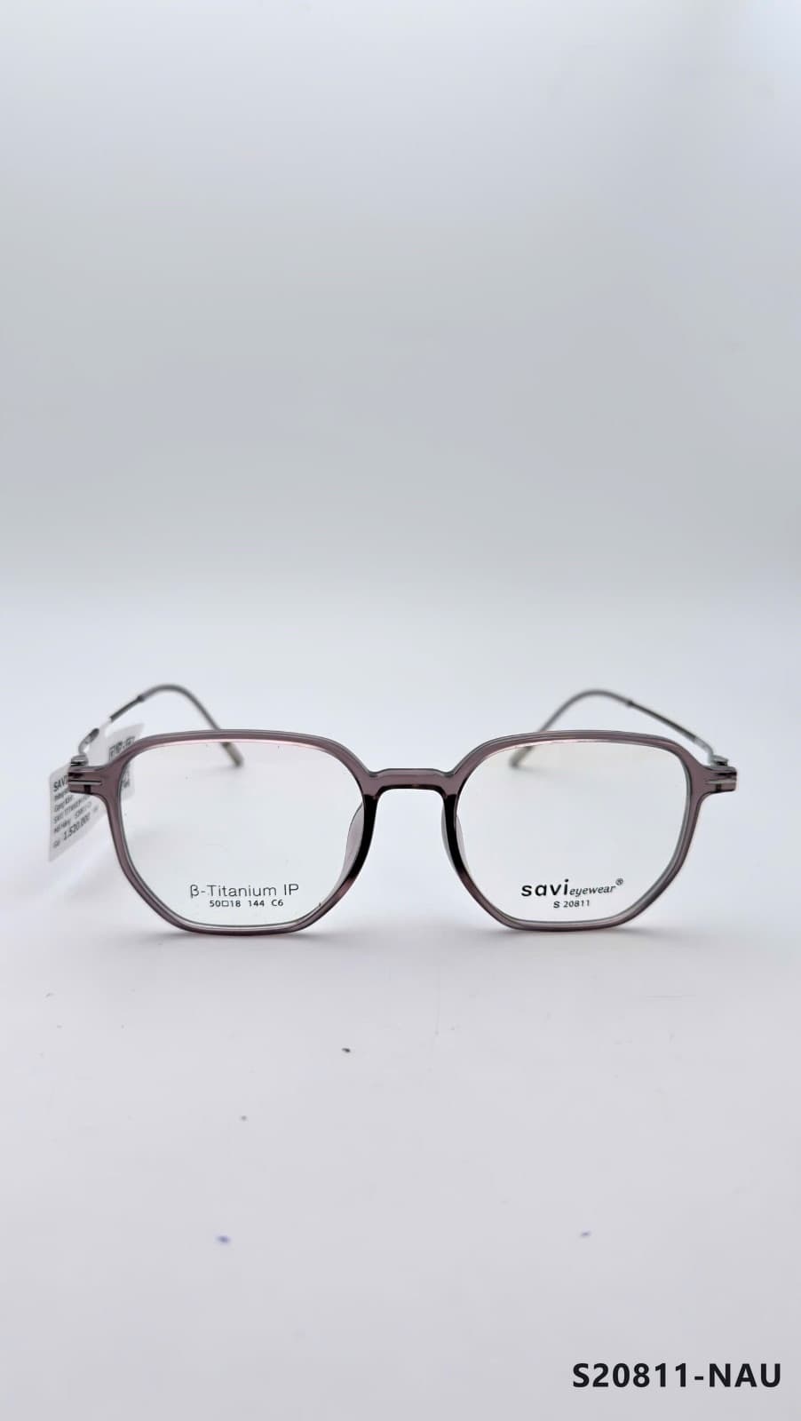 Gọng Đa giác Kim loại phối nhựa Nâu (S20811-NAU)