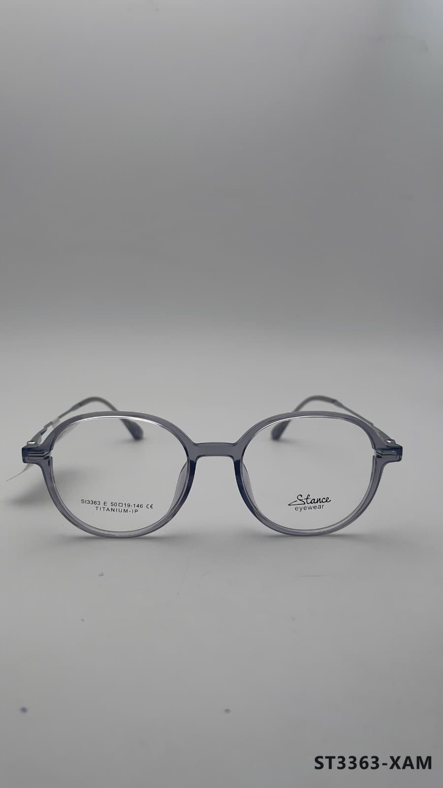 Gọng Oval Kim loại phối nhựa Xám (ST3363-XAM)