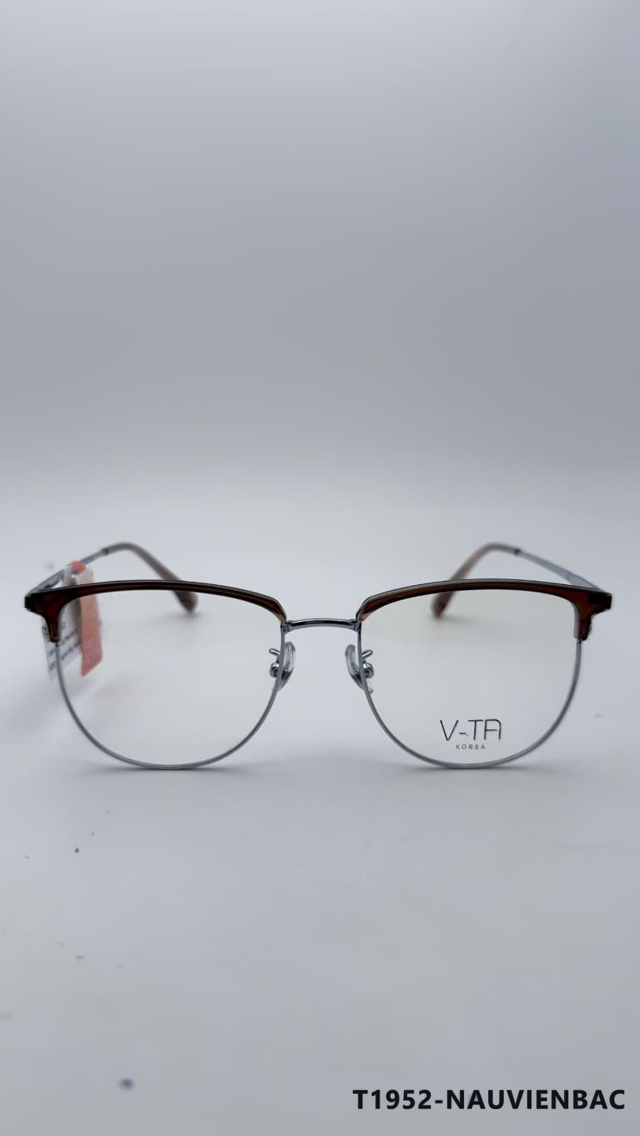 Gọng Tròn Kim loại Nâu Viền Bạc (T1952-NAUVIENBAC)