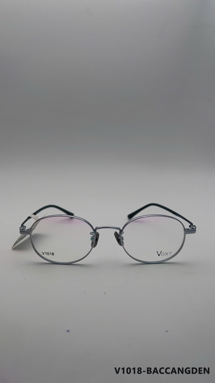 Gọng Oval Kim loại phối nhựa bac cang den (V1018-BACCANGDEN)