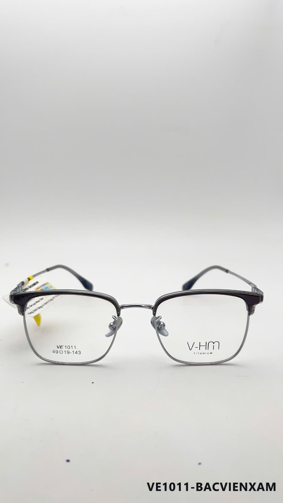 Gọng Chữ nhật Kim loại phối nhựa Bacvienxam (VE1011-BACVIENXAM)