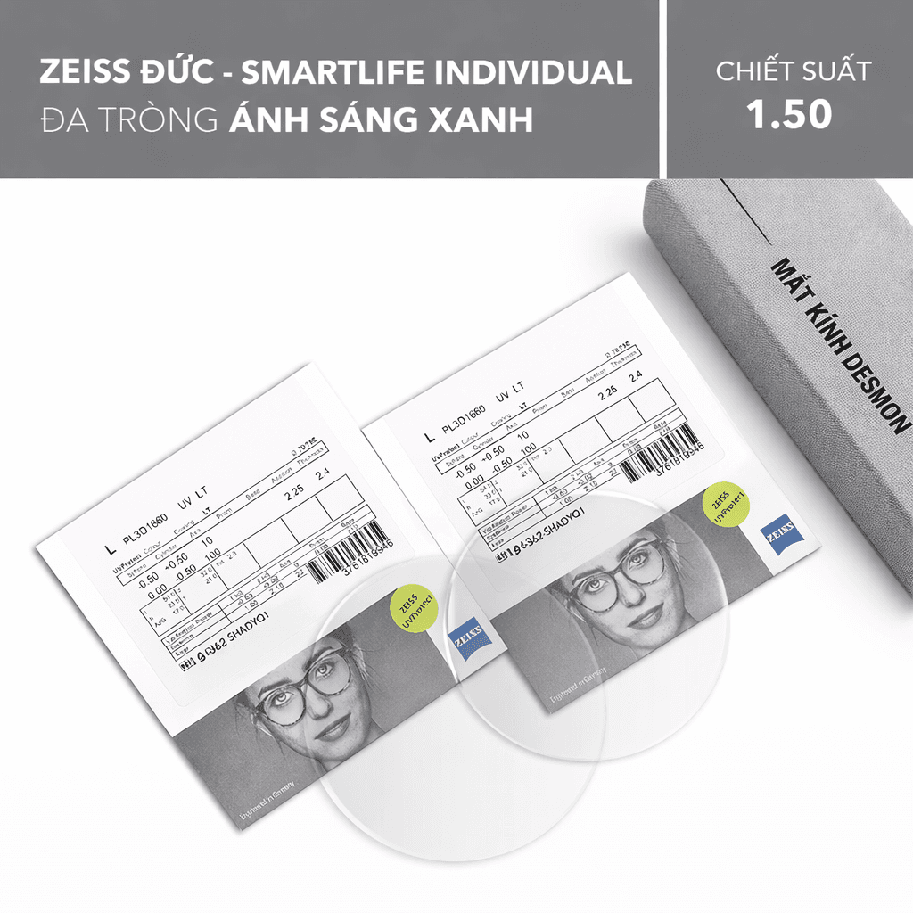 ĐA TRÒNG CHỐNG ÁNH SÁNG XANH ZEISS SMARTLIFE INDIVIDUAL BLUEGUARD 1.50