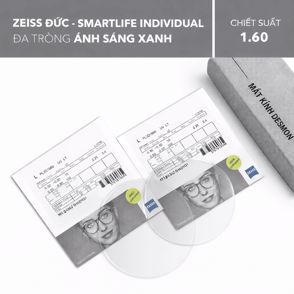 ĐA TRÒNG CHỐNG ÁNH SÁNG XANH ZEISS SMARTLIFE INDIVIDUAL BLUEGUARD 1.60