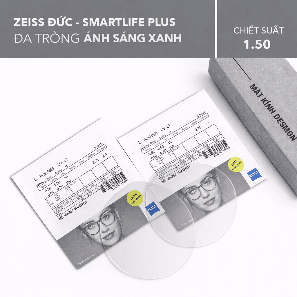 ĐA TRÒNG CHỐNG ÁNH SÁNG XANH ZEISS SMARTLIFE PLUS BLUEGUARD 1.50