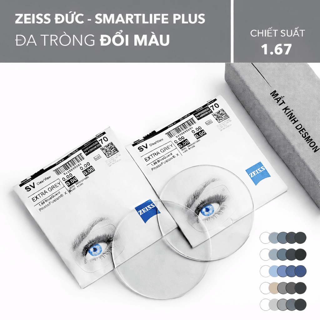 ĐA TRÒNG ĐỔI MÀU ZEISS SMARTLIFE PLUS PHOTOFUSION X 1.67