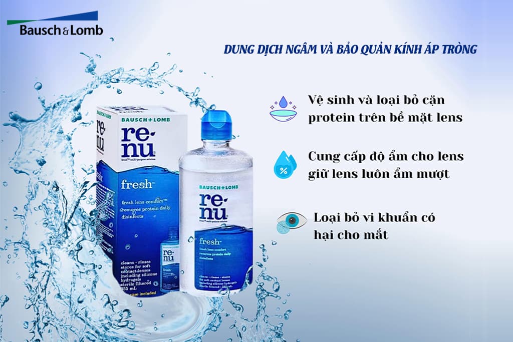 DUNG DỊCH NGÂM KÍNH ÁP TRÒNG RENU FRESH 60ML/120ML/355ML