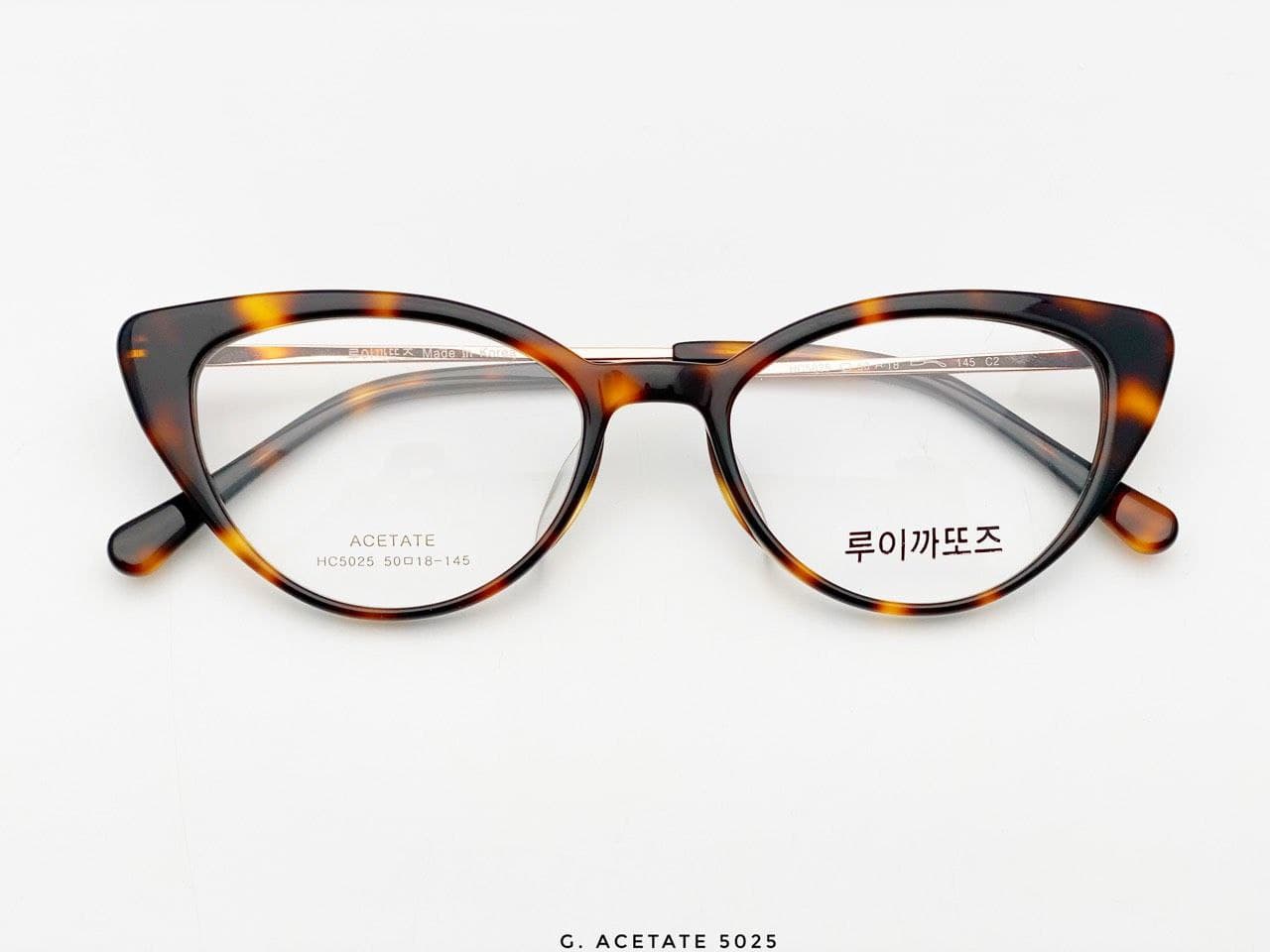 GỌNG KÍNH MẮT MÈO THỜI TRANG. NHỰA CAO CẤP ACETATE 5025