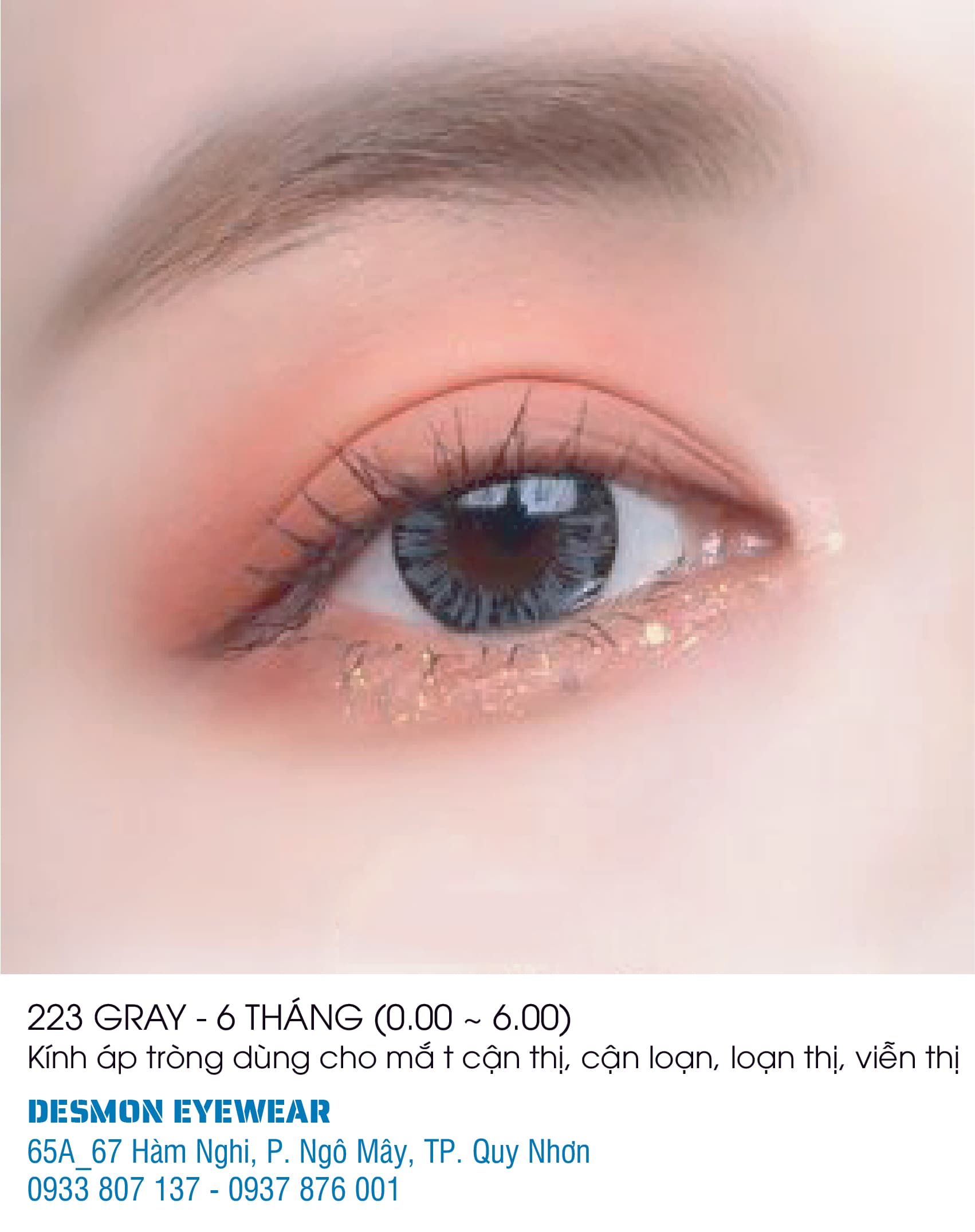 KÍNH ÁP TRÒNG 223 GRAY - 6 THÁNG