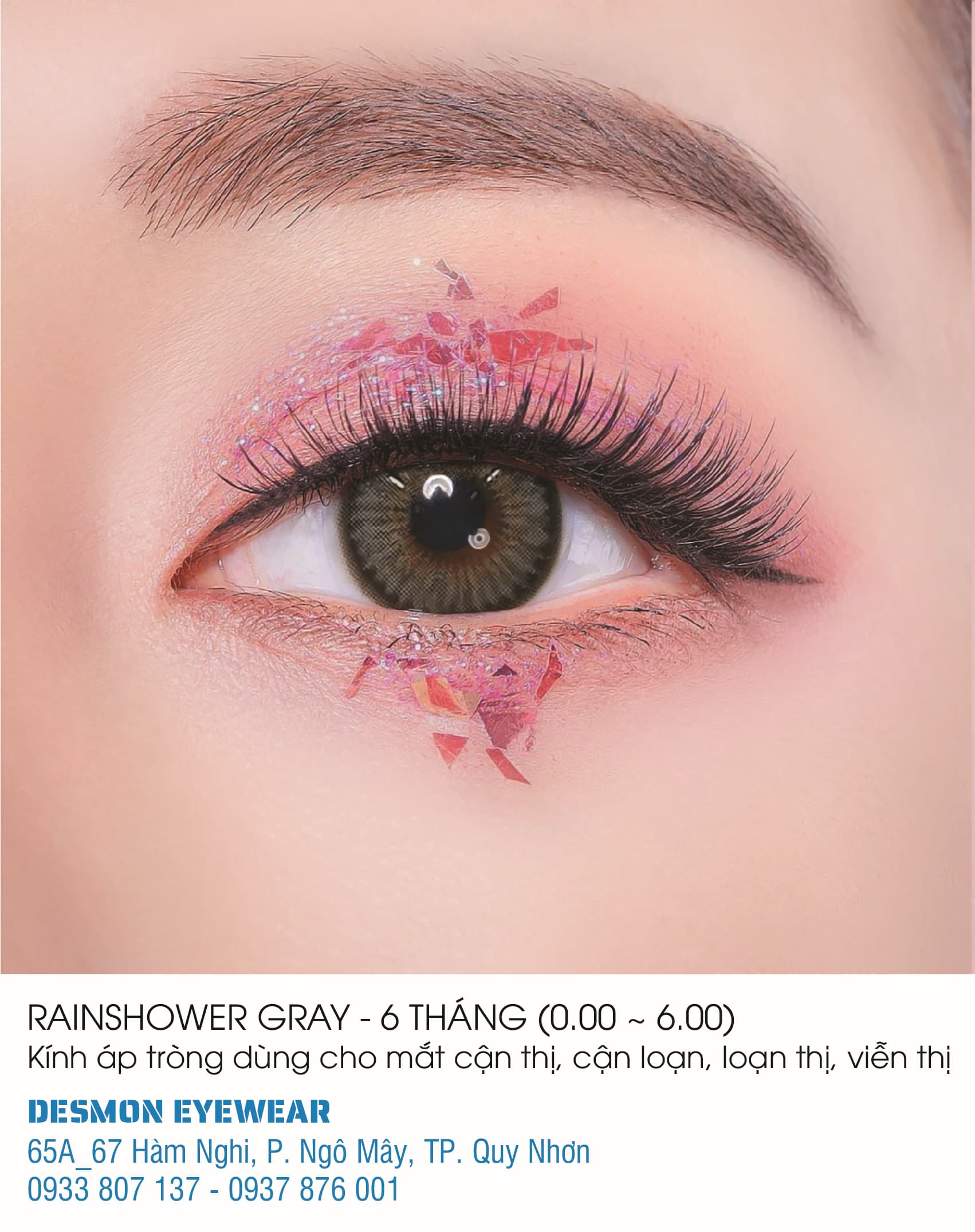 KÍNH ÁP TRÒNG RAINSHOWER GRAY - 6 THÁNG