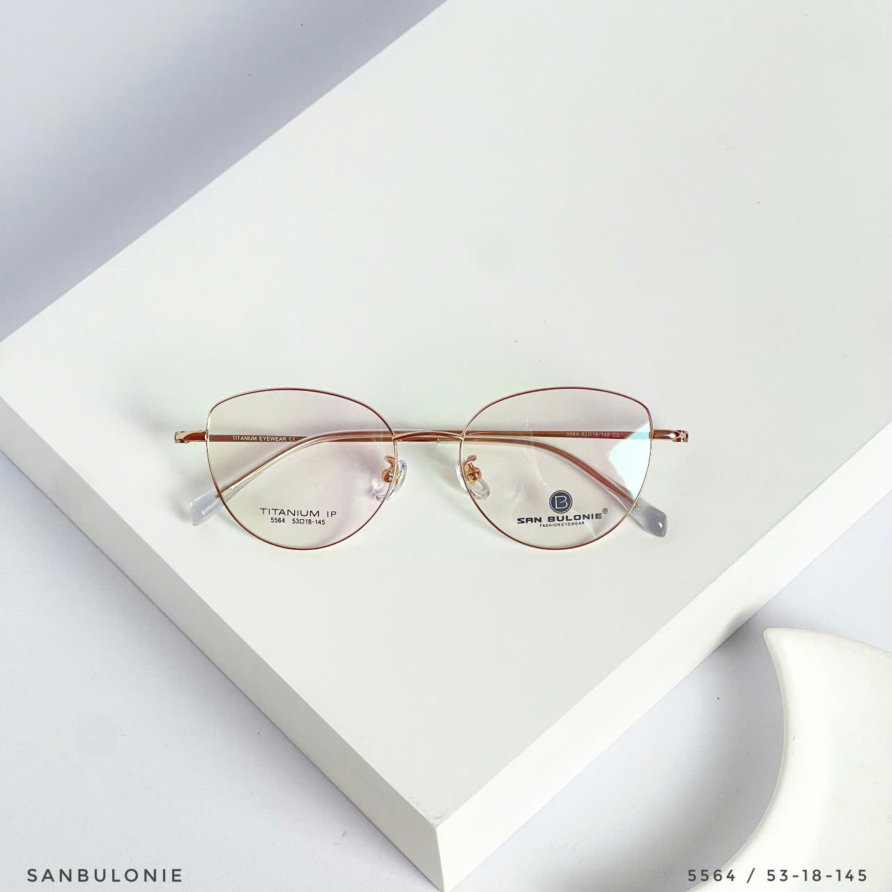Kính Nguyên Khung Titanium SANBULONIE 5564 – Nhẹ Như Không, Tôn Mặt Tối Đa