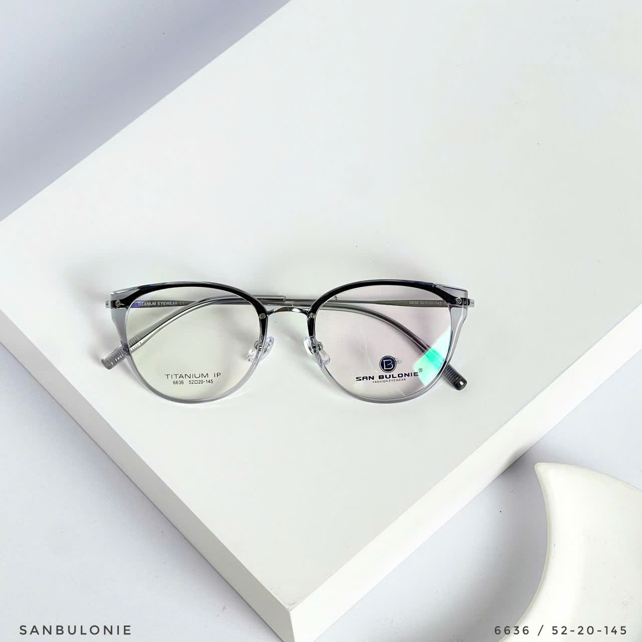 Kính Mắt Mèo Titanium SANBULONIE 6636 – Siêu Nhẹ, Tôn Mặt, Thời Trang Hiện Đại