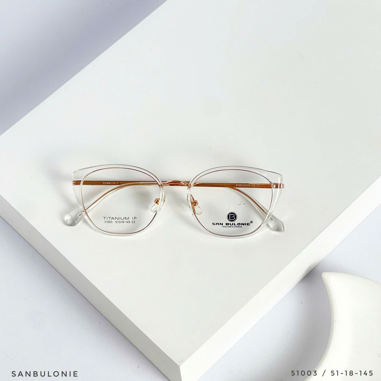 Kính Mắt Mèo Titanium SANBULONIE 51003 – Sang Trọng, Nhẹ Bền, Tôn Dáng Mặt