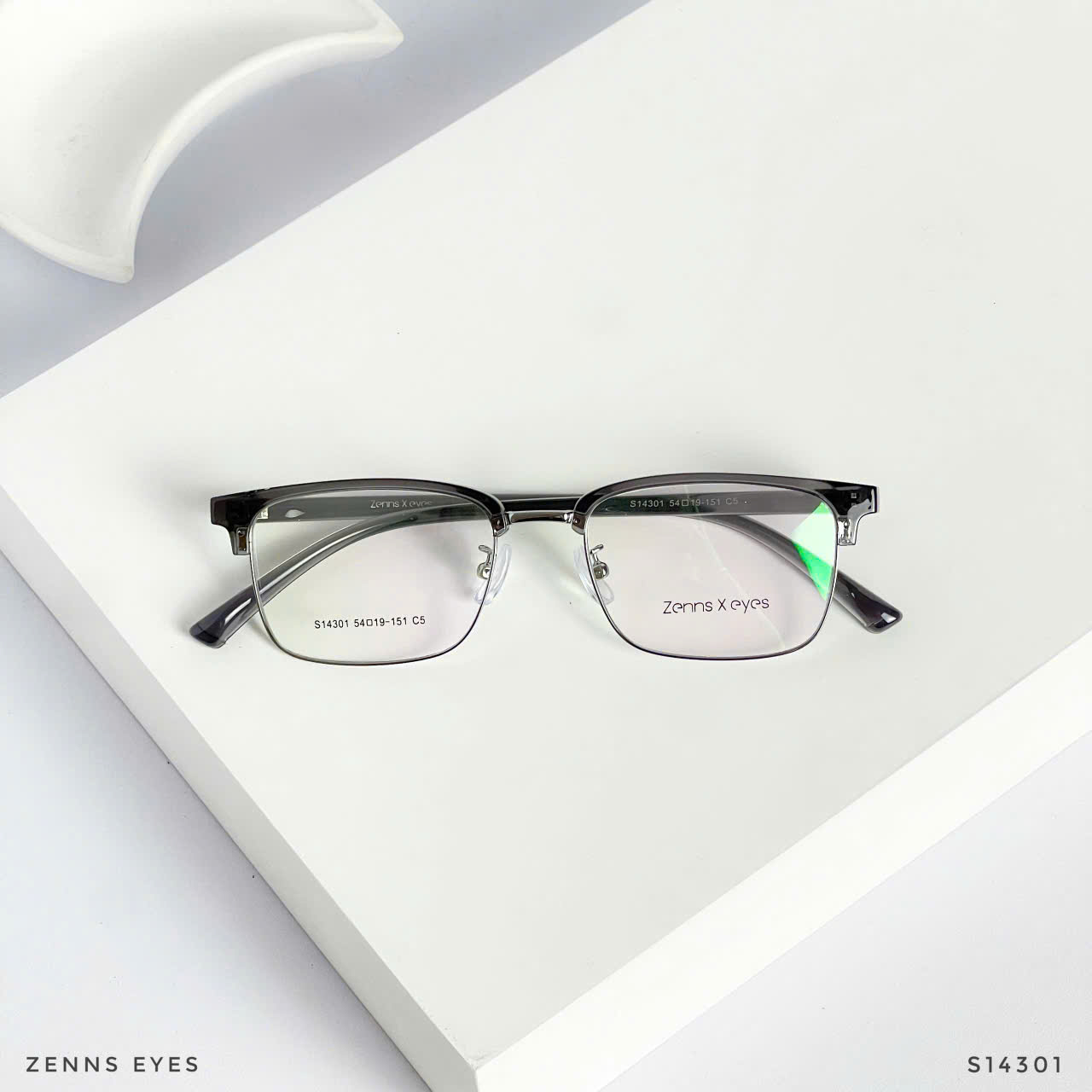 Kính Nửa Viền Vuông Zenns Eyes S14301 – Nam Tính, Lịch Lãm, Cực Kỳ Dễ Đeo